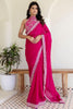 Adorable Rani Pink Sequins Silk Reception Wear Saree With Blouse