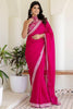 Adorable Rani Pink Sequins Silk Reception Wear Saree With Blouse