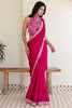 Adorable Rani Pink Sequins Silk Reception Wear Saree With Blouse