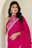 Adorable Rani Pink Sequins Silk Reception Wear Saree With Blouse