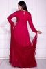 Attractive Pink Georgette Reception Wear Gown With Dupatta