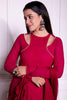 Attractive Pink Georgette Reception Wear Gown With Dupatta