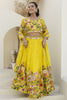 Luxurious Yellow Floral Embroidered Organza Haldi Wear Lehenga Choli
