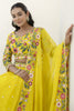 Luxurious Yellow Floral Embroidered Organza Haldi Wear Lehenga Choli