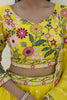 Luxurious Yellow Floral Embroidered Organza Haldi Wear Lehenga Choli