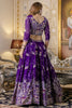 Lavish Purple Sequins Georgette Wedding Lehenga Choli With Dupatta