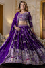 Lavish Purple Sequins Georgette Wedding Lehenga Choli With Dupatta