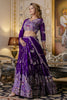 Lavish Purple Sequins Georgette Wedding Lehenga Choli With Dupatta