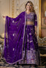 Lavish Purple Sequins Georgette Wedding Lehenga Choli With Dupatta