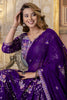 Lavish Purple Sequins Georgette Wedding Lehenga Choli With Dupatta