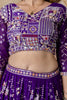 Lavish Purple Sequins Georgette Wedding Lehenga Choli With Dupatta
