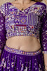 Lavish Purple Sequins Georgette Wedding Lehenga Choli With Dupatta