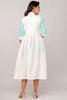 Gorgeous White Embroidered Cotton Casual Wear Dress