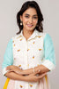 Gorgeous White Embroidered Cotton Casual Wear Dress