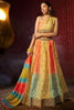 Adorable Yellow Printed Organza Haldi Wear Lehenga Choli With Dupatta