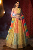 Adorable Yellow Printed Organza Haldi Wear Lehenga Choli With Dupatta