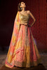 Stunning Multi-Color Printed Organza Wedding Wear Lehenga Choli