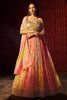 Stunning Multi-Color Printed Organza Wedding Wear Lehenga Choli