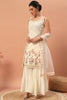 Stunning Off-White Sequins Georgette Traditional Sharara Suit