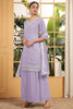 Alluring Lavender Embroidered Georgette Festival Wear Sharara Suit