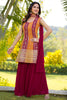 Glamorous Maroon Embroidered Georgette Designer Sharara Suit