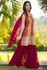 Glamorous Maroon Embroidered Georgette Designer Sharara Suit