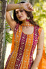 Fascinating Orange Embroidered Georgette Haldi Wear Sharara Suit