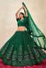 Adorable Green Sequins Net Mehendi Wear Lehenga Choli With Dupatta