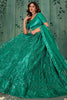 Beautiful Green Embroidered Net Wedding Wear Lehenga Choli