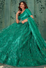 Beautiful Green Embroidered Net Wedding Wear Lehenga Choli