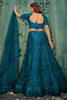 Surprising Teal Blue Sequins Net Engagement Wear Lehenga Choli