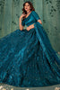 Surprising Teal Blue Sequins Net Engagement Wear Lehenga Choli