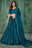 Surprising Teal Blue Sequins Net Engagement Wear Lehenga Choli