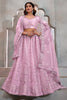 Beautiful Lavender Thread Embroidered Net Bridesmaid Lehenga Choli