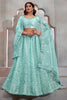 Gorgeous Turquoise Sequins Net Designer Lehenga Choli With Dupatta