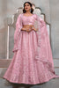 Precious Pink Sequins Net Wedding Lehenga Choli With Dupatta