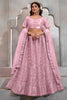 Precious Pink Sequins Net Wedding Lehenga Choli With Dupatta