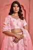 Fantastic Peach Sequins Net Engagement Wear Lehenga Choli