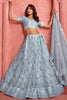 Wonderful Grey Sequins Net Reception Wear Lehenga Choli