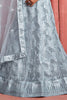 Wonderful Grey Sequins Net Reception Wear Lehenga Choli