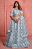 Wonderful Grey Sequins Net Reception Wear Lehenga Choli