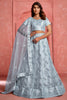 Wonderful Grey Sequins Net Reception Wear Lehenga Choli