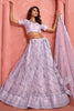 Incredible Lavender Thread Embroidered Net Bridesmaid Lehenga Choli