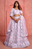 Incredible Lavender Thread Embroidered Net Bridesmaid Lehenga Choli