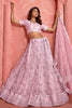 Enchanting Pink Sequins Net Designer Lehenga Choli With Dupatta