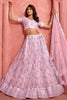 Enchanting Pink Sequins Net Designer Lehenga Choli With Dupatta