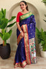 Outstanding Blue Weaving Paithani Silk Traditional Saree With Blouse