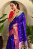 Amazing Purple Weaving Paithani Silk Festival Wear Saree With Blouse