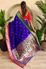 Amazing Purple Weaving Paithani Silk Festival Wear Saree With Blouse