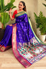 Amazing Purple Weaving Paithani Silk Festival Wear Saree With Blouse